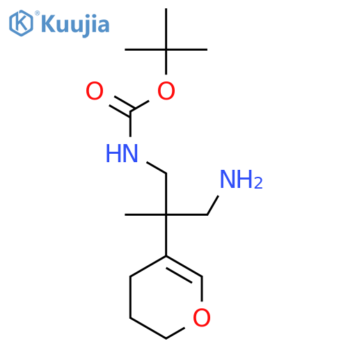 tert-butyl N-3-amino-2-(3,4-dihydro-2H-pyran-5-yl)-2-methylpropylcarbamate structure