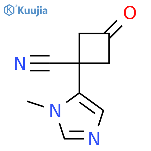 1-(1-methyl-1H-imidazol-5-yl)-3-oxocyclobutane-1-carbonitrile structure
