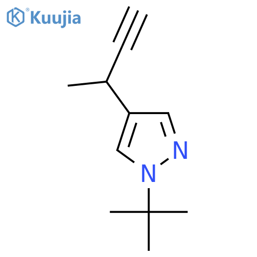 4-(but-3-yn-2-yl)-1-tert-butyl-1H-pyrazole structure