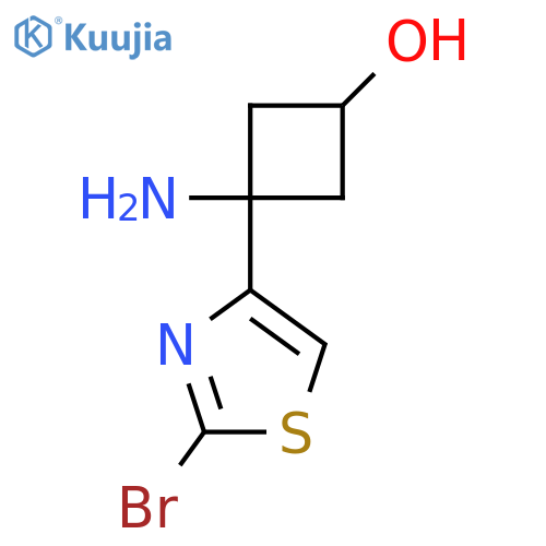 3-amino-3-(2-bromo-1,3-thiazol-4-yl)cyclobutan-1-ol structure