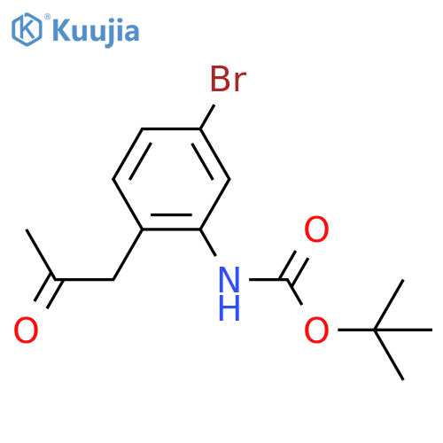 tert-butyl N-5-bromo-2-(2-oxopropyl)phenylcarbamate structure