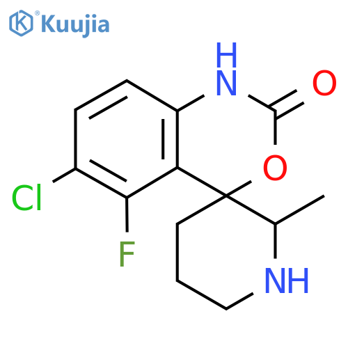 6-chloro-5-fluoro-2'-methyl-1,2-dihydrospiro3,1-benzoxazine-4,3'-piperidine-2-one structure