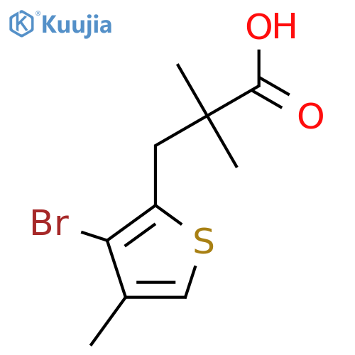 3-(3-bromo-4-methylthiophen-2-yl)-2,2-dimethylpropanoic acid structure