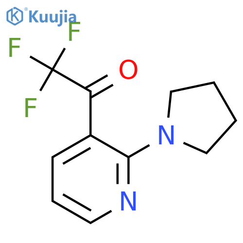 2,2,2-trifluoro-1-2-(pyrrolidin-1-yl)pyridin-3-ylethan-1-one structure
