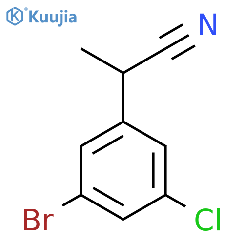 2-(3-bromo-5-chlorophenyl)propanenitrile structure