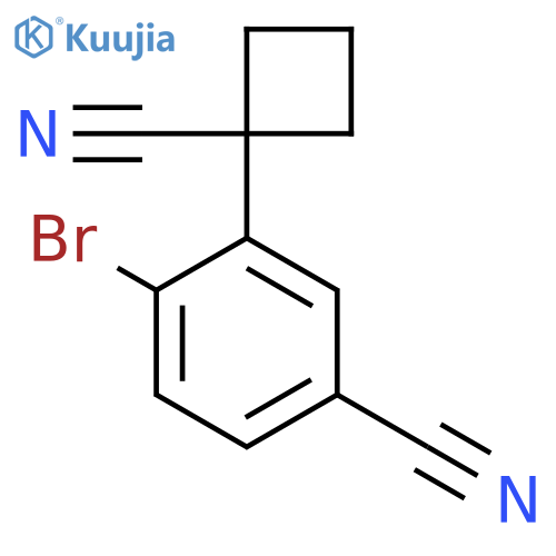 4-bromo-3-(1-cyanocyclobutyl)benzonitrile structure