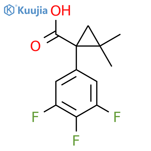 2,2-dimethyl-1-(3,4,5-trifluorophenyl)cyclopropane-1-carboxylic acid structure