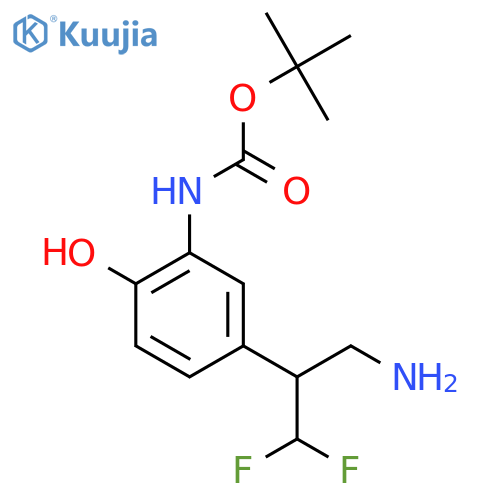 tert-butyl N-5-(3-amino-1,1-difluoropropan-2-yl)-2-hydroxyphenylcarbamate structure