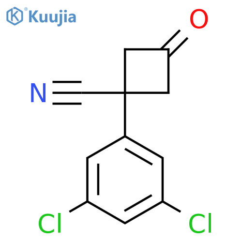 1-(3,5-dichlorophenyl)-3-oxocyclobutane-1-carbonitrile structure