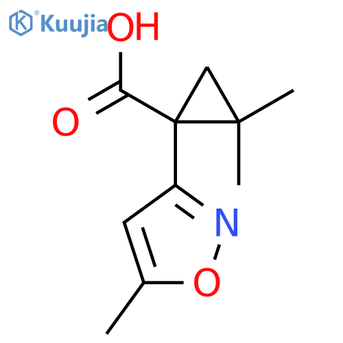 2,2-dimethyl-1-(5-methyl-1,2-oxazol-3-yl)cyclopropane-1-carboxylic acid structure