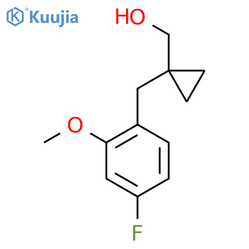 {1-(4-fluoro-2-methoxyphenyl)methylcyclopropyl}methanol structure