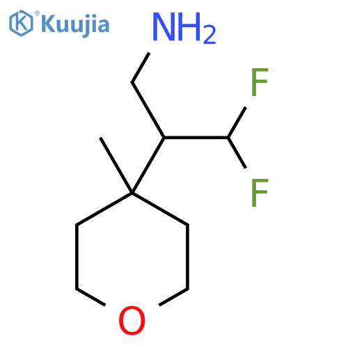 3,3-difluoro-2-(4-methyloxan-4-yl)propan-1-amine structure
