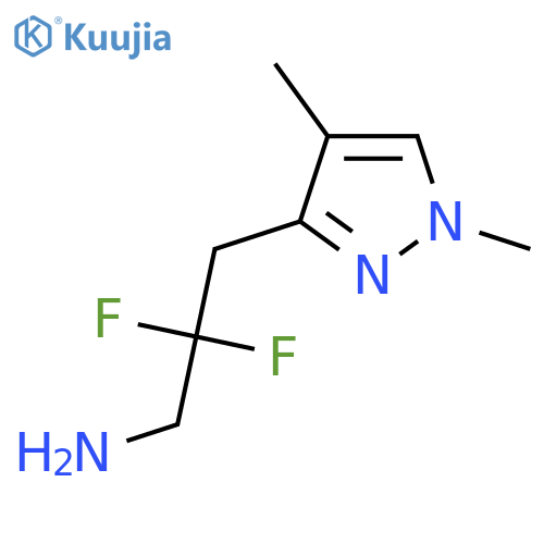 3-(1,4-dimethyl-1H-pyrazol-3-yl)-2,2-difluoropropan-1-amine structure