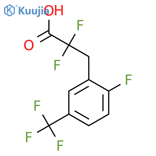 2,2-Difluoro-3-[2-fluoro-5-(trifluoromethyl)phenyl]propanoic acid structure