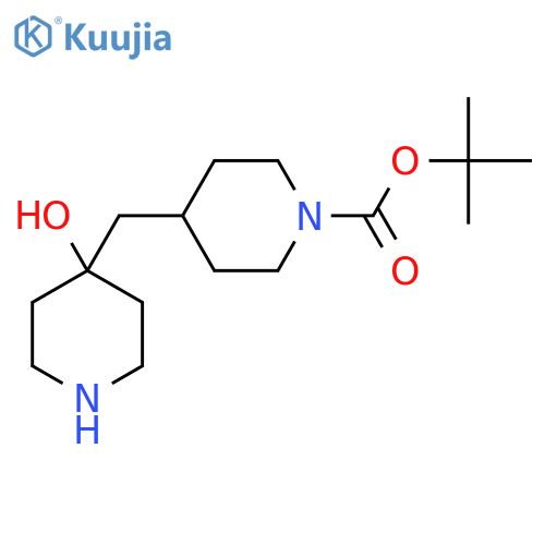 tert-butyl 4-(4-hydroxypiperidin-4-yl)methylpiperidine-1-carboxylate structure