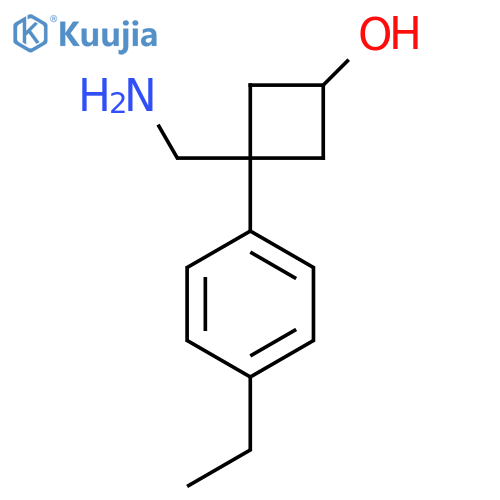 3-(aminomethyl)-3-(4-ethylphenyl)cyclobutan-1-ol structure