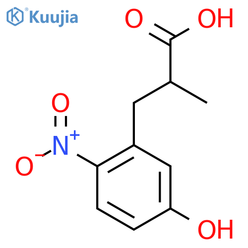 3-(5-hydroxy-2-nitrophenyl)-2-methylpropanoic acid structure