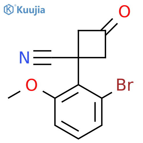 1-(2-bromo-6-methoxyphenyl)-3-oxocyclobutane-1-carbonitrile structure