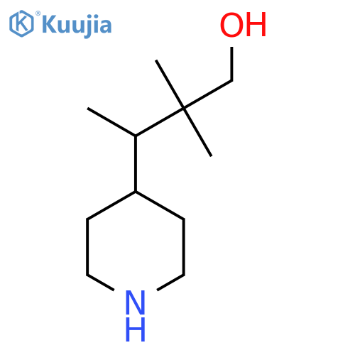 2,2-dimethyl-3-(piperidin-4-yl)butan-1-ol structure