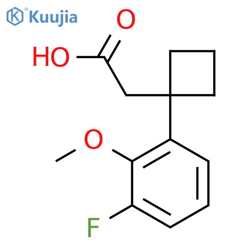 2-1-(3-fluoro-2-methoxyphenyl)cyclobutylacetic acid structure