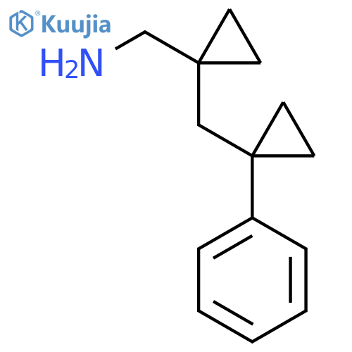{1-(1-phenylcyclopropyl)methylcyclopropyl}methanamine structure