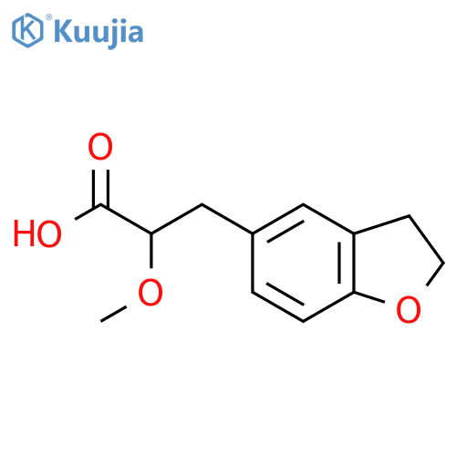 3-(2,3-dihydro-1-benzofuran-5-yl)-2-methoxypropanoic acid structure