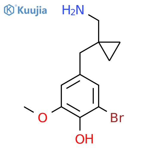 4-{1-(aminomethyl)cyclopropylmethyl}-2-bromo-6-methoxyphenol structure