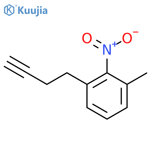 1-(but-3-yn-1-yl)-3-methyl-2-nitrobenzene structure