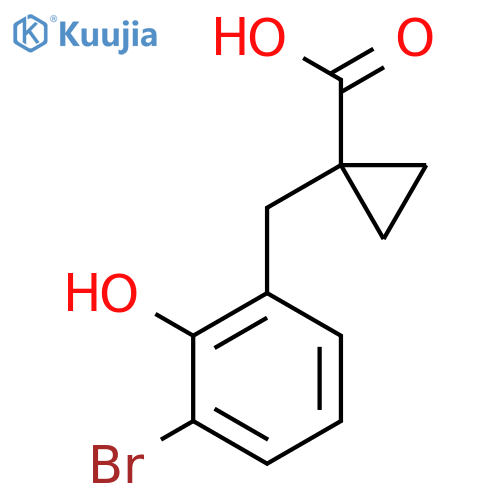 1-(3-bromo-2-hydroxyphenyl)methylcyclopropane-1-carboxylic acid structure