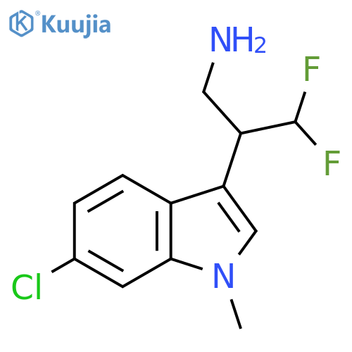 2-(6-chloro-1-methyl-1H-indol-3-yl)-3,3-difluoropropan-1-amine structure