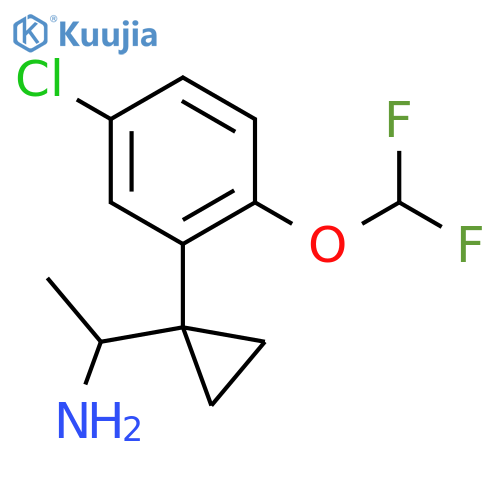 1-{1-5-chloro-2-(difluoromethoxy)phenylcyclopropyl}ethan-1-amine structure
