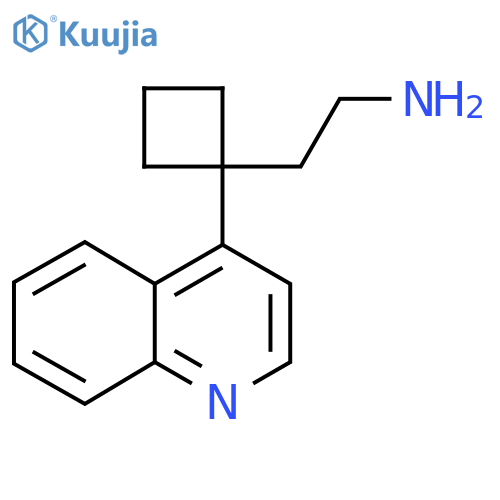 2-1-(quinolin-4-yl)cyclobutylethan-1-amine structure
