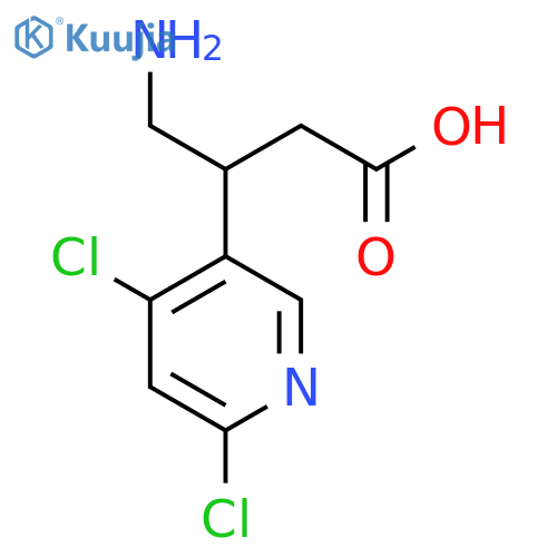 4-amino-3-(4,6-dichloropyridin-3-yl)butanoic acid structure