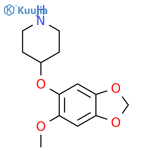 4-(6-methoxy-1,3-dioxaindan-5-yl)oxypiperidine structure