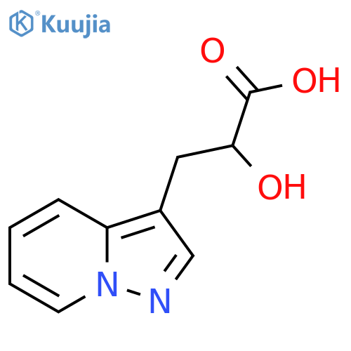 2-hydroxy-3-{pyrazolo1,5-apyridin-3-yl}propanoic acid structure