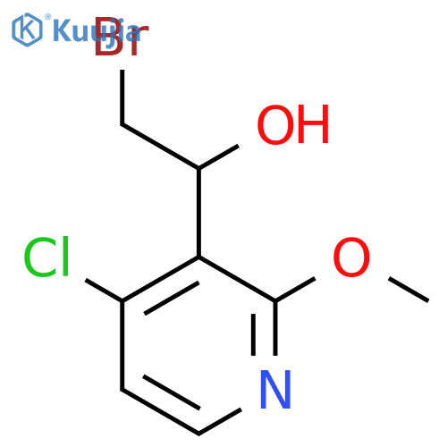 2-bromo-1-(4-chloro-2-methoxypyridin-3-yl)ethan-1-ol structure