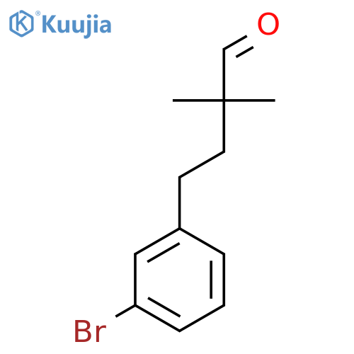 4-(3-bromophenyl)-2,2-dimethylbutanal structure