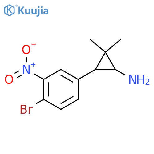 3-(4-bromo-3-nitrophenyl)-2,2-dimethylcyclopropan-1-amine structure