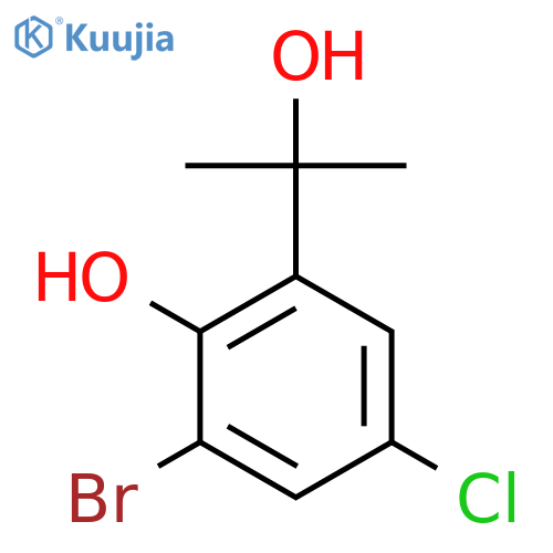 2-bromo-4-chloro-6-(2-hydroxypropan-2-yl)phenol structure
