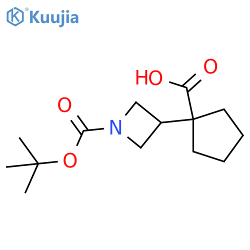 1-{1-(tert-butoxy)carbonylazetidin-3-yl}cyclopentane-1-carboxylic acid structure