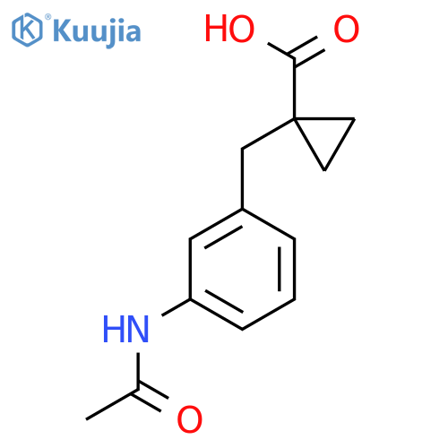 1-(3-acetamidophenyl)methylcyclopropane-1-carboxylic acid structure