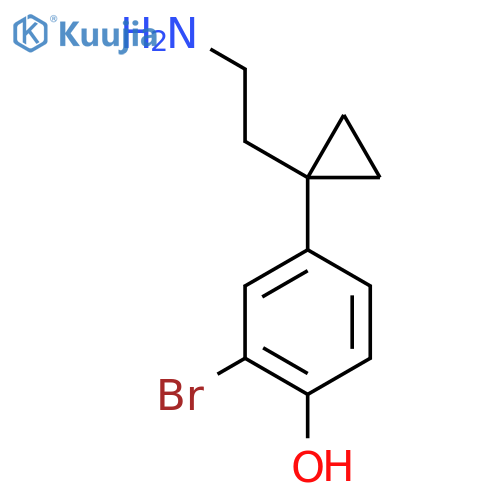 4-[1-(2-Aminoethyl)cyclopropyl]-2-bromophenol structure
