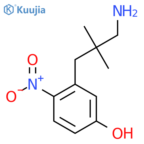 3-(3-amino-2,2-dimethylpropyl)-4-nitrophenol structure