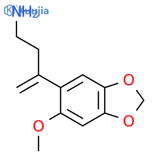 3-(6-methoxy-1,3-dioxaindan-5-yl)but-3-en-1-amine structure
