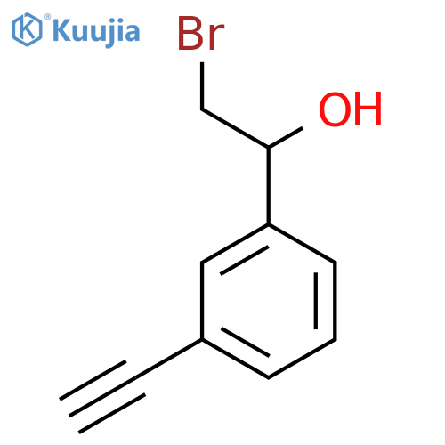 2-bromo-1-(3-ethynylphenyl)ethan-1-ol structure