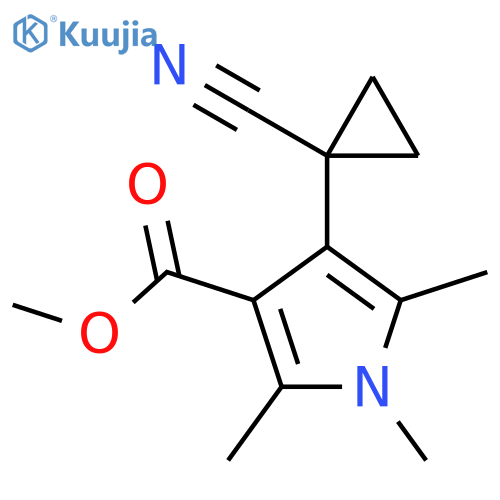 methyl 4-(1-cyanocyclopropyl)-1,2,5-trimethyl-1H-pyrrole-3-carboxylate structure