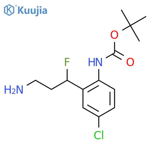 tert-butyl N-[2-(3-amino-1-fluoropropyl)-4-chlorophenyl]carbamate structure