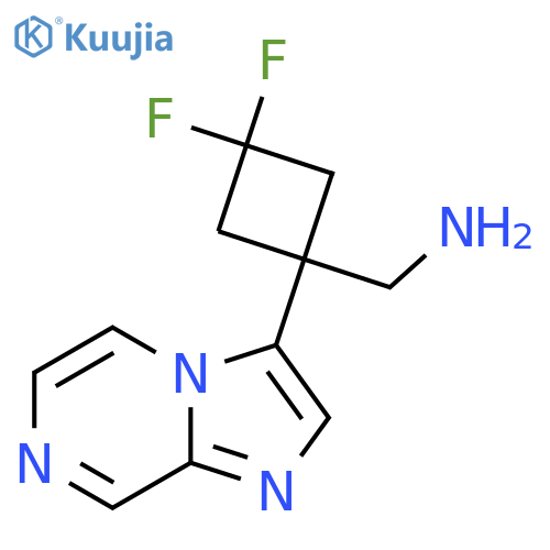 (3,3-difluoro-1-{imidazo1,2-apyrazin-3-yl}cyclobutyl)methanamine structure