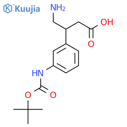 4-amino-3-(3-{(tert-butoxy)carbonylamino}phenyl)butanoic acid structure
