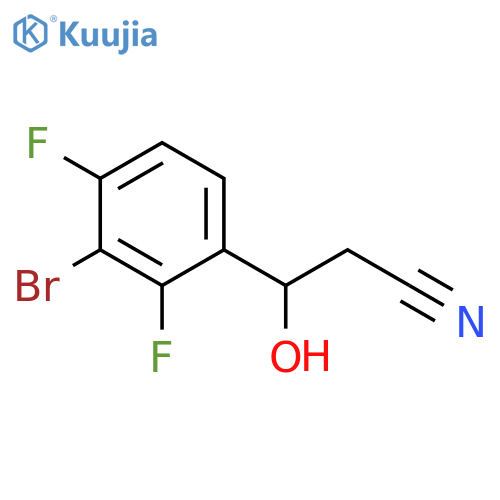 3-(3-bromo-2,4-difluorophenyl)-3-hydroxypropanenitrile structure